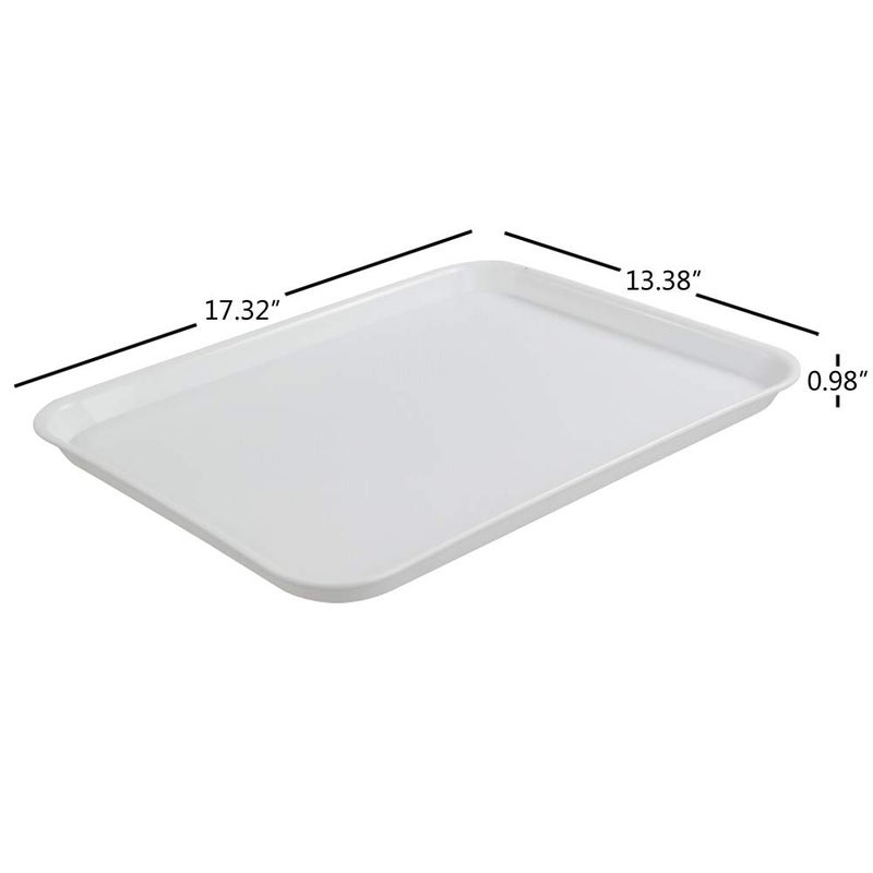 DynkoNA Fast Food Trays, Plastic Serving Tray, White, Set of 6 - Image 2